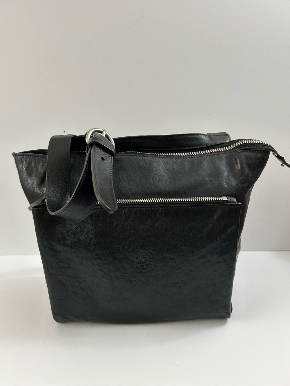Il Bisonte - W.A. Filippo- Black Italian Leather Crossbody Bag - Picture 2 of 15